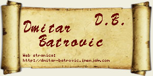 Dmitar Batrović vizit kartica